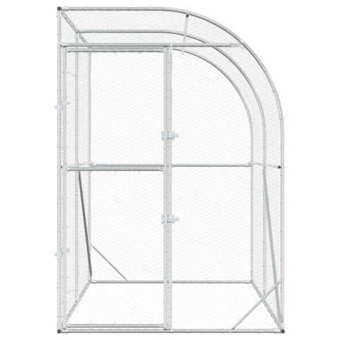 VidaXL Kurnik srebrny 200 x 200 x 215 cm Stal ocynkowana