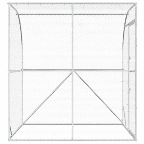 VidaXL Kurnik srebrny 200 x 200 x 215 cm Stal ocynkowana