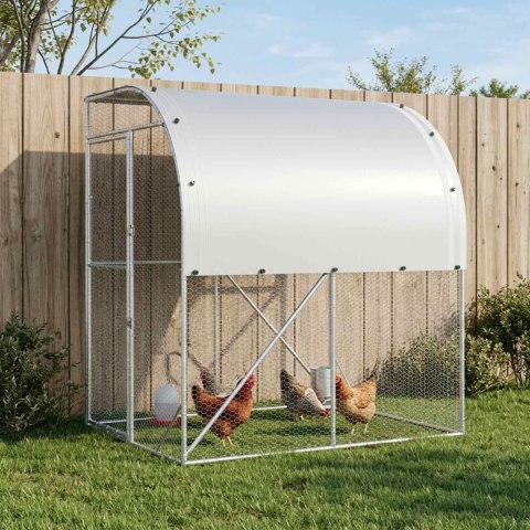 VidaXL Kurnik srebrny 200 x 200 x 215 cm Stal ocynkowana