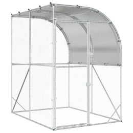 VidaXL Kurnik srebrny 200 x 200 x 215 cm Stal ocynkowana