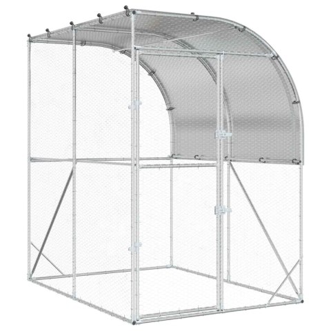 VidaXL Kurnik srebrny 200 x 200 x 215 cm Stal ocynkowana