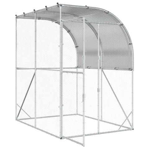 VidaXL Kurnik srebrny 200 x 200 x 215 cm Stal ocynkowana