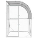 VidaXL Kurnik srebrny 200 x 200 x 215 cm Stal ocynkowana