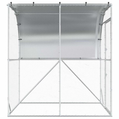 VidaXL Kurnik srebrny 200 x 200 x 215 cm Stal ocynkowana