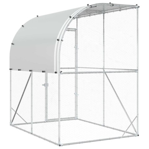 VidaXL Kurnik srebrny 200 x 200 x 215 cm Stal ocynkowana