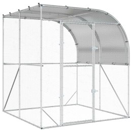 VidaXL Kurnik srebrny 200 x 200 x 215 cm Stal ocynkowana