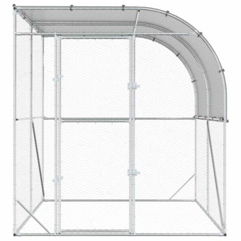 VidaXL Kurnik srebrny 200 x 200 x 215 cm Stal ocynkowana