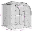 VidaXL Kurnik srebrny 200 x 200 x 215 cm Stal ocynkowana