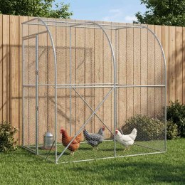 VidaXL Kurnik srebrny 200 x 200 x 215 cm Stal ocynkowana