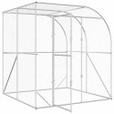 VidaXL Kurnik srebrny 200 x 200 x 215 cm Stal ocynkowana