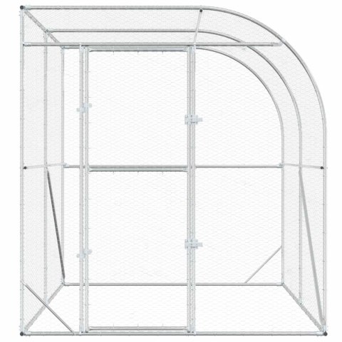 VidaXL Kurnik srebrny 200 x 200 x 215 cm Stal ocynkowana