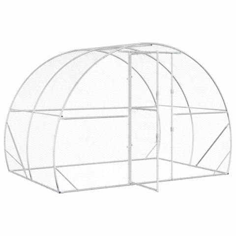 VidaXL Kurnik srebrny 200 x 300 x 200 cm Stal ocynkowana