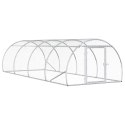 VidaXL Kurnik srebrny 400 x 150 x 100 cm Stal ocynkowana