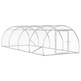 VidaXL Kurnik srebrny 400 x 150 x 100 cm Stal ocynkowana