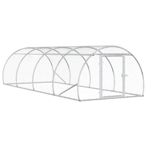 VidaXL Kurnik srebrny 400 x 150 x 100 cm Stal ocynkowana