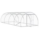 VidaXL Kurnik srebrny 400 x 150 x 100 cm Stal ocynkowana