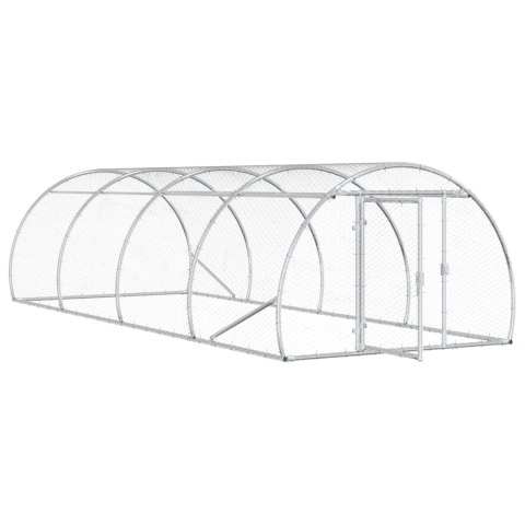 VidaXL Kurnik srebrny 400 x 150 x 100 cm Stal ocynkowana