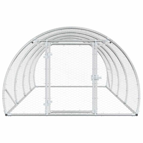 VidaXL Kurnik srebrny 400 x 150 x 100 cm Stal ocynkowana
