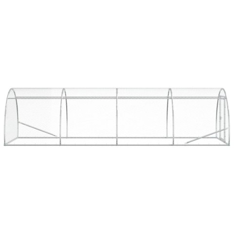 VidaXL Kurnik srebrny 400 x 150 x 100 cm Stal ocynkowana