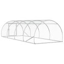 VidaXL Kurnik srebrny 400 x 150 x 100 cm Stal ocynkowana