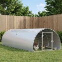 VidaXL Kurnik srebrny 400 x 150 x 100 cm Stal ocynkowana