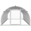 VidaXL Kurnik srebrny 400 x 150 x 100 cm Stal ocynkowana