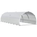 VidaXL Kurnik srebrny 400 x 150 x 100 cm Stal ocynkowana
