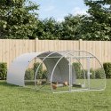 VidaXL Kurnik srebrny 400 x 150 x 100 cm Stal ocynkowana