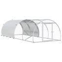 VidaXL Kurnik srebrny 400 x 150 x 100 cm Stal ocynkowana