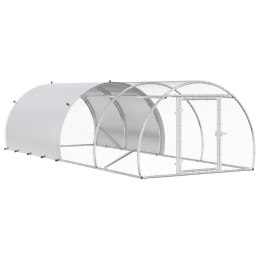 VidaXL Kurnik srebrny 400 x 150 x 100 cm Stal ocynkowana
