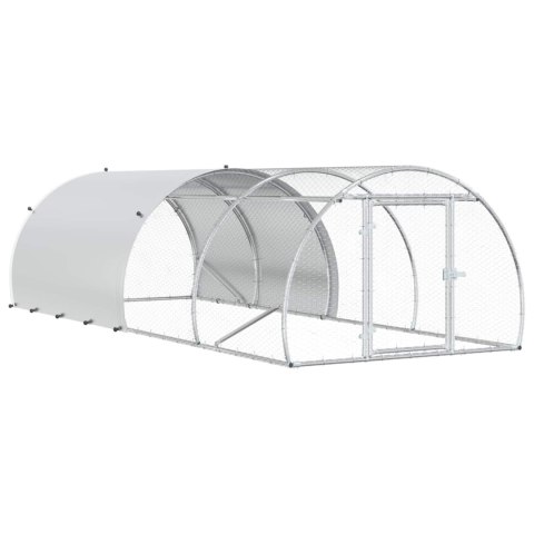 VidaXL Kurnik srebrny 400 x 150 x 100 cm Stal ocynkowana