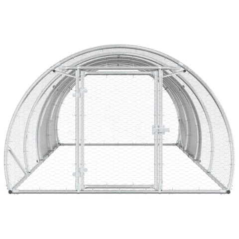 VidaXL Kurnik srebrny 400 x 150 x 100 cm Stal ocynkowana