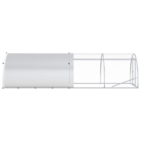 VidaXL Kurnik srebrny 400 x 150 x 100 cm Stal ocynkowana