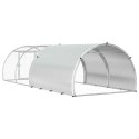 VidaXL Kurnik srebrny 400 x 150 x 100 cm Stal ocynkowana