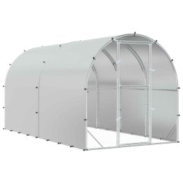VidaXL Kurnik srebrny 400 x 200 x 200 cm Stal ocynkowana
