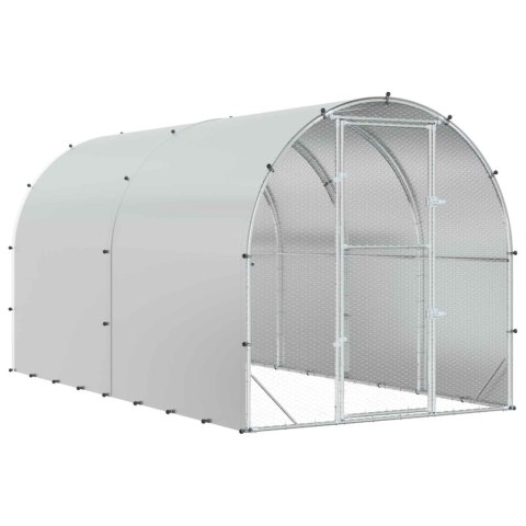 VidaXL Kurnik srebrny 400 x 200 x 200 cm Stal ocynkowana