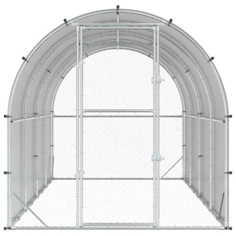 VidaXL Kurnik srebrny 400 x 200 x 200 cm Stal ocynkowana