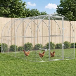 VidaXL Kurnik srebrny 400 x 200 x 200 cm Stal ocynkowana