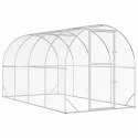 VidaXL Kurnik srebrny 400 x 200 x 200 cm Stal ocynkowana
