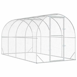 VidaXL Kurnik srebrny 400 x 200 x 200 cm Stal ocynkowana