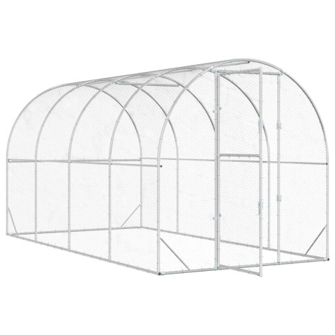 VidaXL Kurnik srebrny 400 x 200 x 200 cm Stal ocynkowana