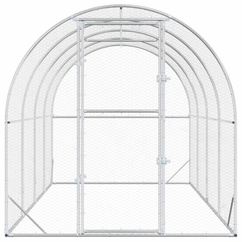 VidaXL Kurnik srebrny 400 x 200 x 200 cm Stal ocynkowana