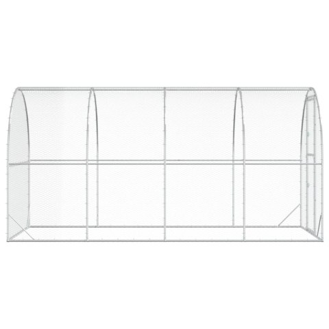 VidaXL Kurnik srebrny 400 x 200 x 200 cm Stal ocynkowana