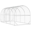 VidaXL Kurnik srebrny 400 x 200 x 200 cm Stal ocynkowana