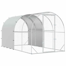 VidaXL Kurnik srebrny 400 x 200 x 200 cm Stal ocynkowana