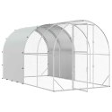 VidaXL Kurnik srebrny 400 x 200 x 200 cm Stal ocynkowana
