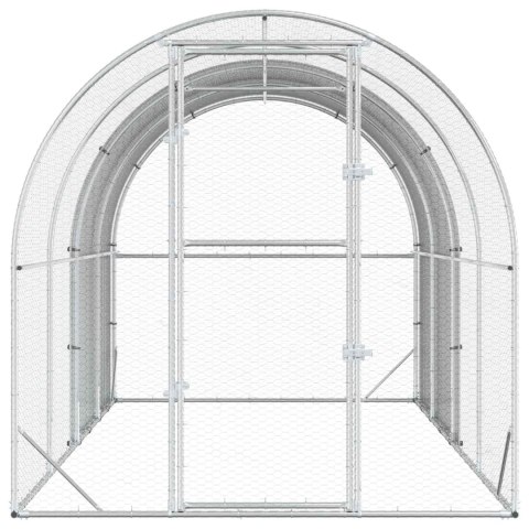 VidaXL Kurnik srebrny 400 x 200 x 200 cm Stal ocynkowana