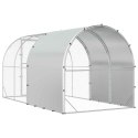 VidaXL Kurnik srebrny 400 x 200 x 200 cm Stal ocynkowana