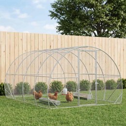 VidaXL Kurnik srebrny 400 x 300 x 200 cm Stal ocynkowana