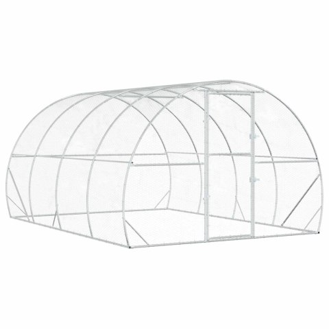 VidaXL Kurnik srebrny 400 x 300 x 200 cm Stal ocynkowana